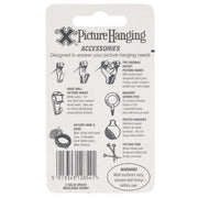 X-Hooks Picture Rail Hangers Brass Finish - Pack of 2 Single Hooks with Screws