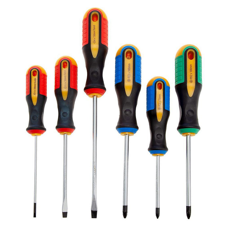 XTrade X0900063 Screwdriver Set 6 Piece - Non-Slip Soft Grip Handles