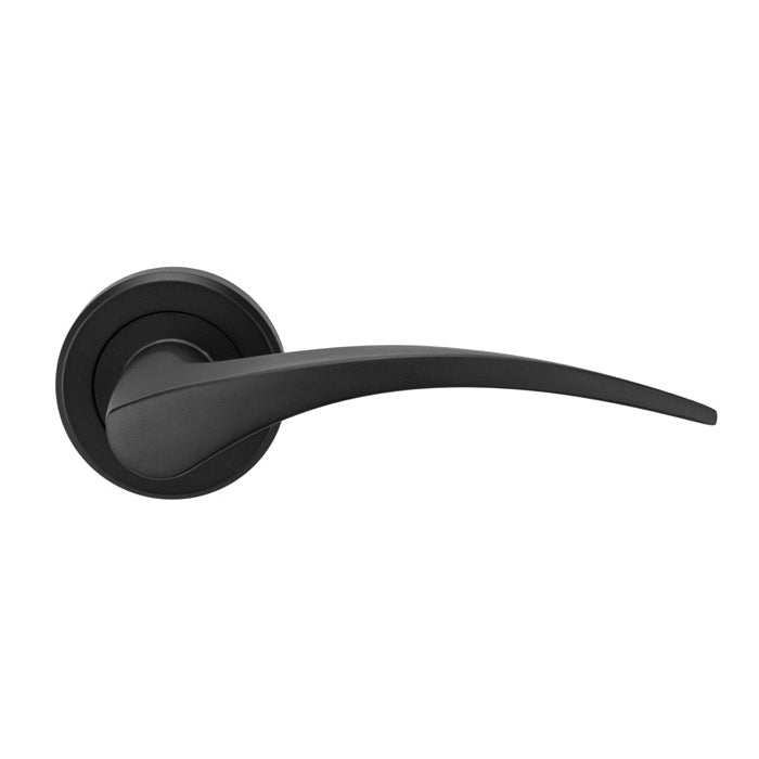 Olivier Lever On Sprung Screw-On Round Rose - Matt Black