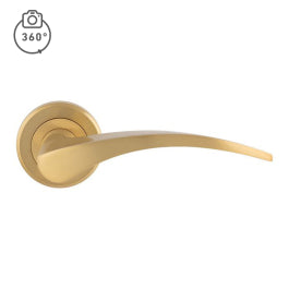 Olivier Lever On Sprung Screw-On Round Rose - Satin Brass