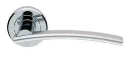 Cumulus Lever On Sprung Screw-On Round Rose - Polished Chrome/Satin Chrome