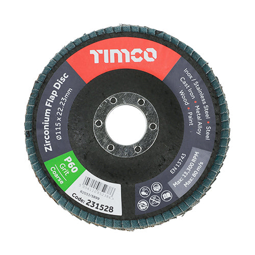 TIMCO Flap Disc Zirconium Type 29 Conical Grit — Pack