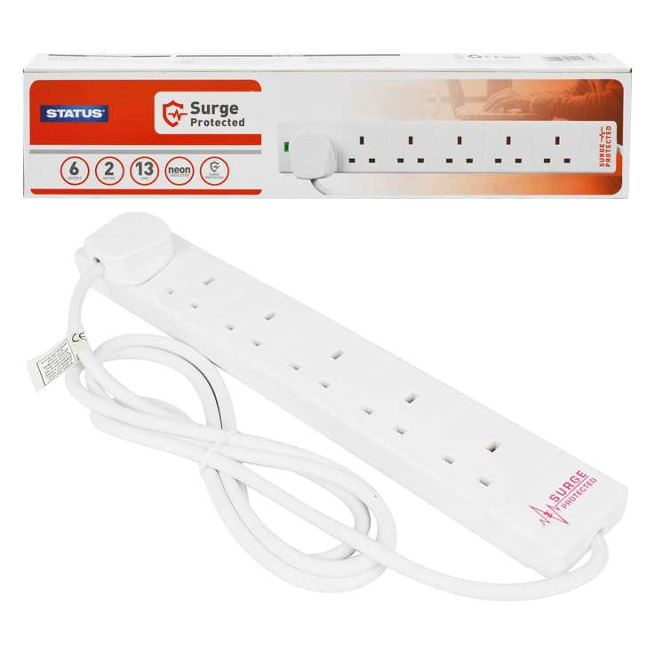 6 way 2 Mtr Surge Protected Extension681