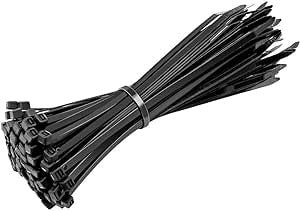 200Mm X 4.8Mm Black Cable Ties