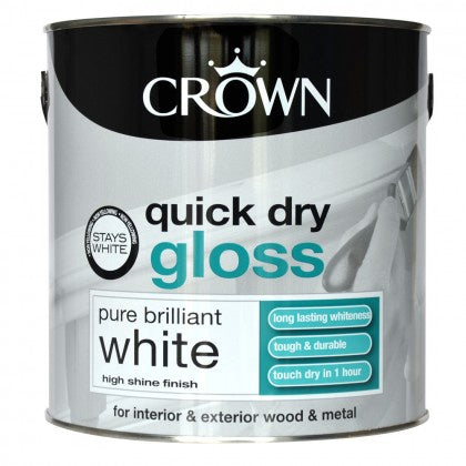 Crown Quick Dry Gloss Pure Brilliant White 750Ml