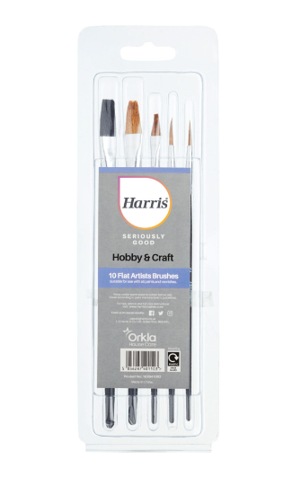 Harris 10Pc Flat Artist Brushes