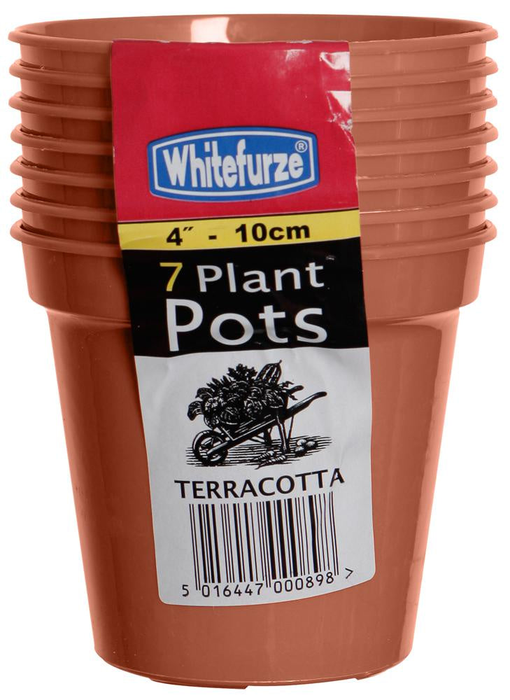 Whitefurze 4Inch Plant Pot 7pk
