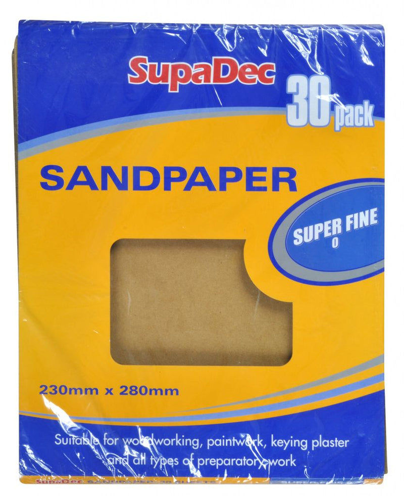 Supadec 30 Pack Sandpaper Super Fine