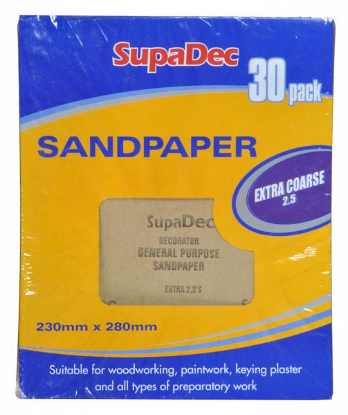 Supadec 30 Pack Sandpaper Extra Coarse